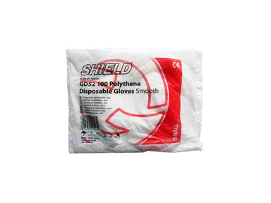 Shield Polythene Disposable Gloves Smooth (100)