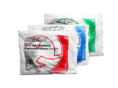 Shield Polythene Disposable Gloves Smooth (100)